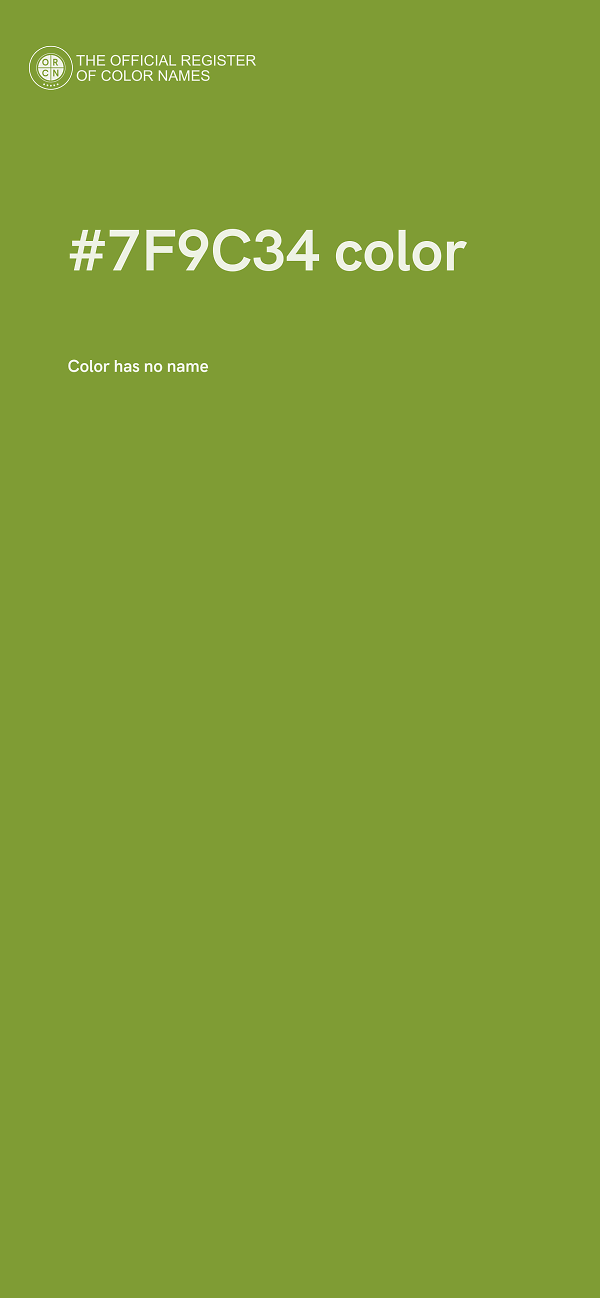 #7F9C34 color image
