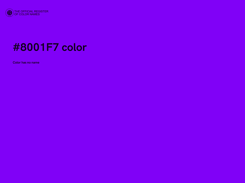 #8001F7 color image