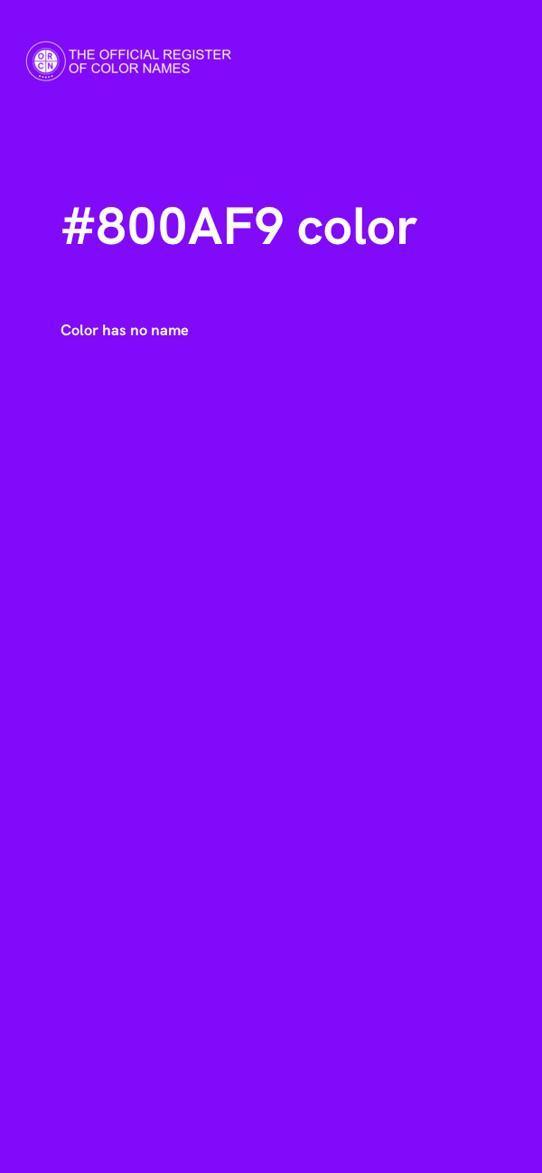 #800AF9 color image