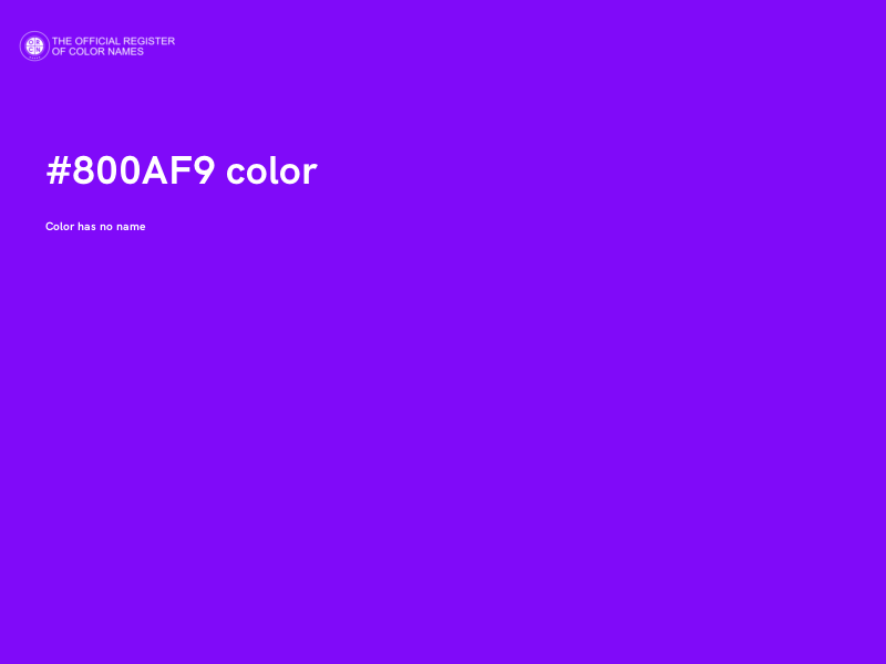 #800AF9 color image