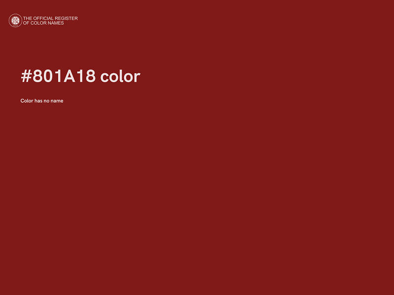 #801A18 color image