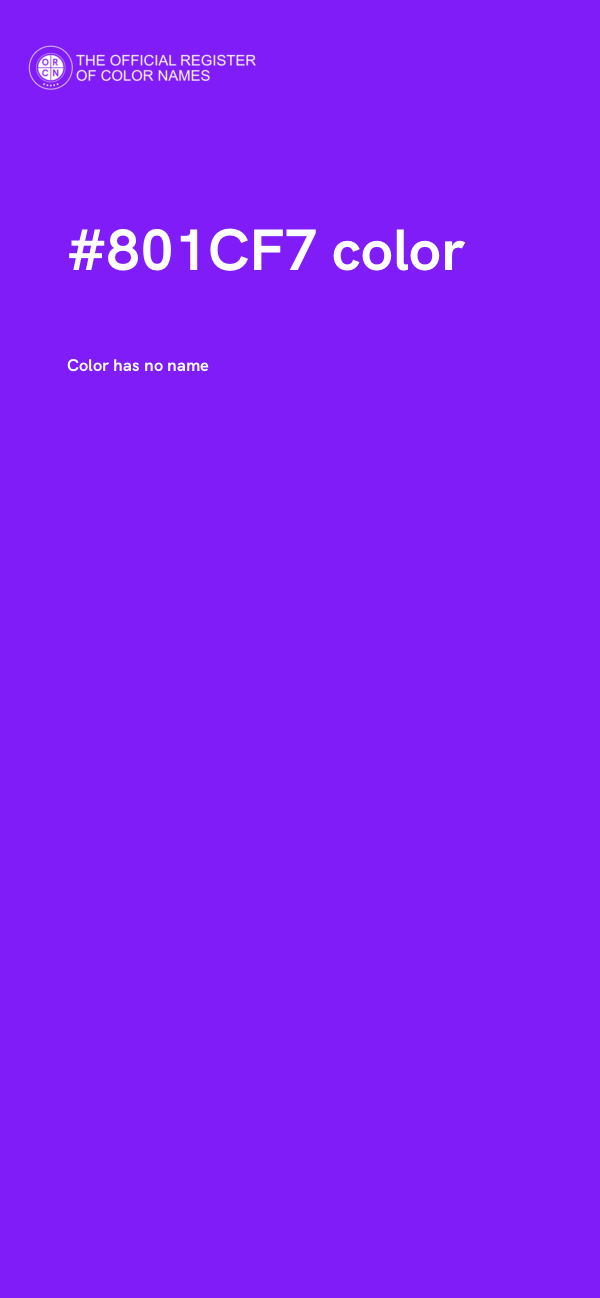 #801CF7 color image