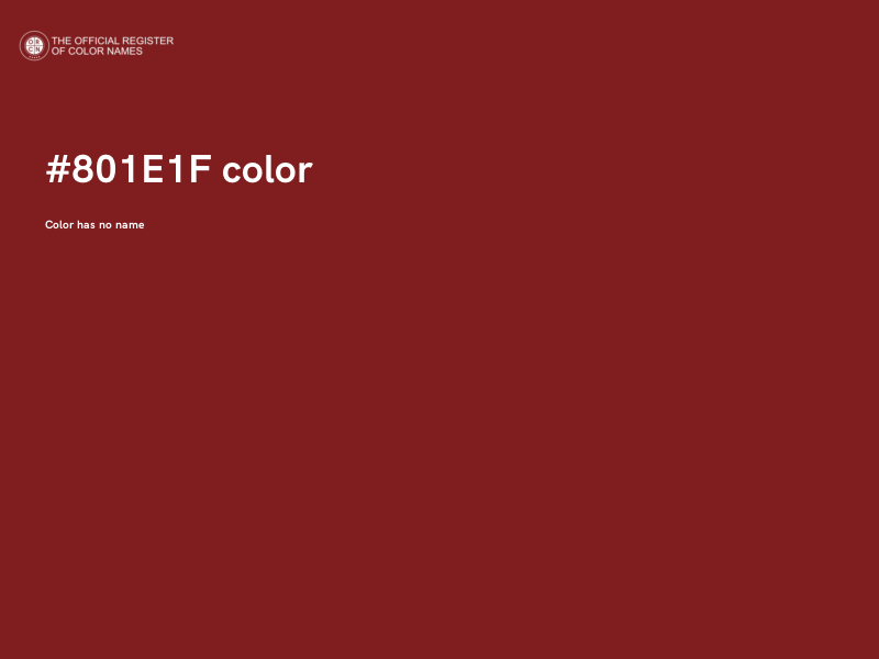 #801E1F color image