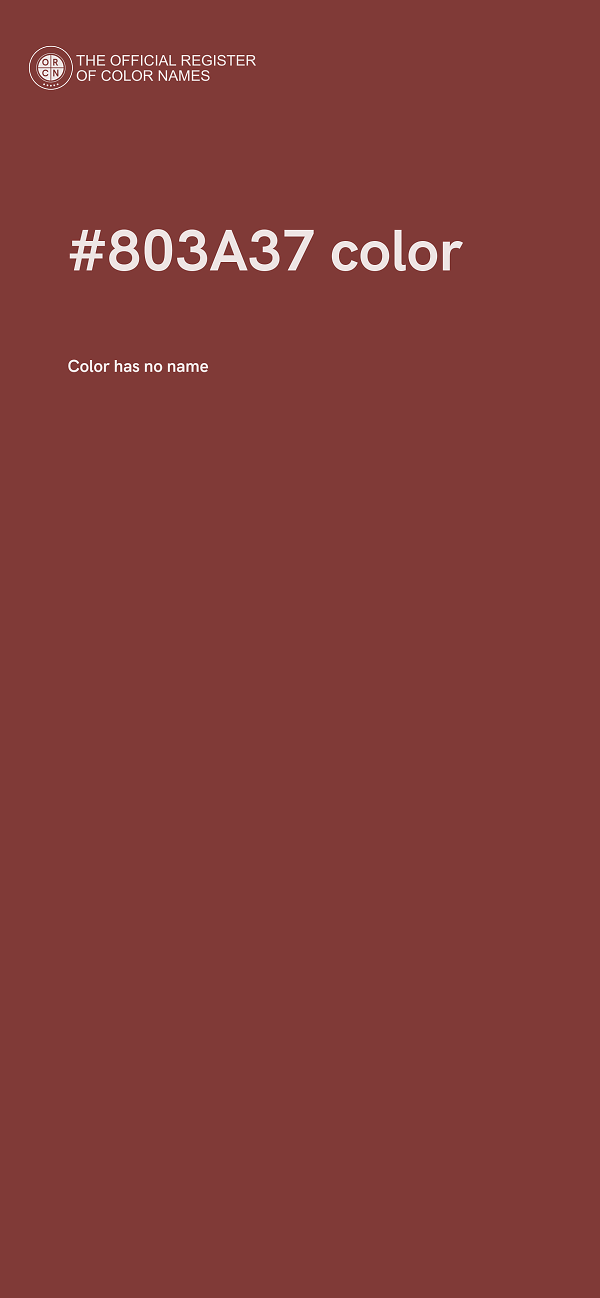 #803A37 color image