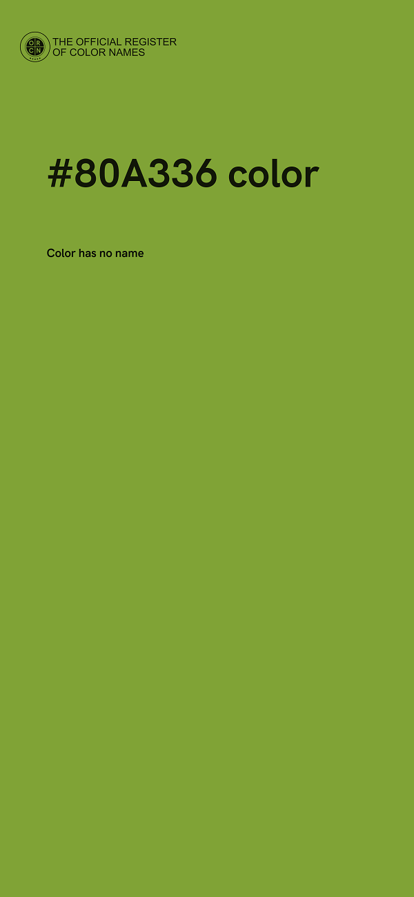#80A336 color image