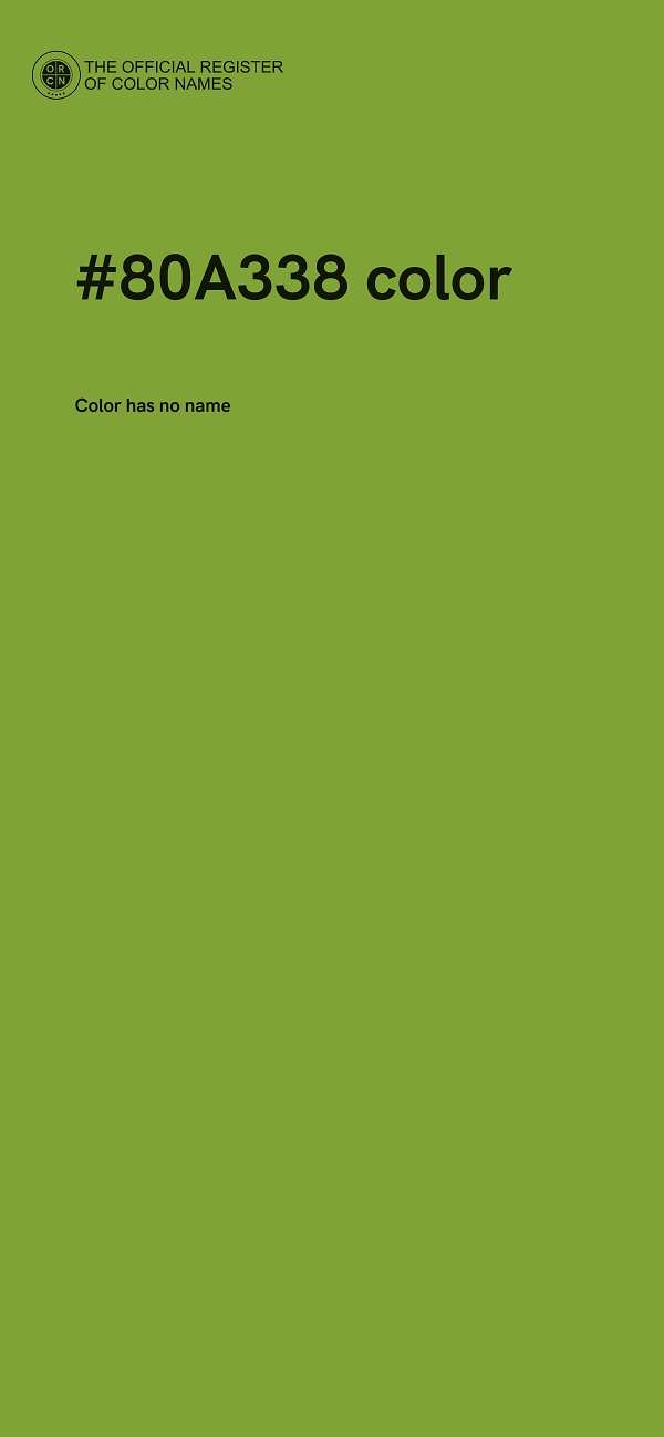 #80A338 color image