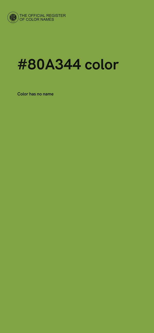 #80A344 color image