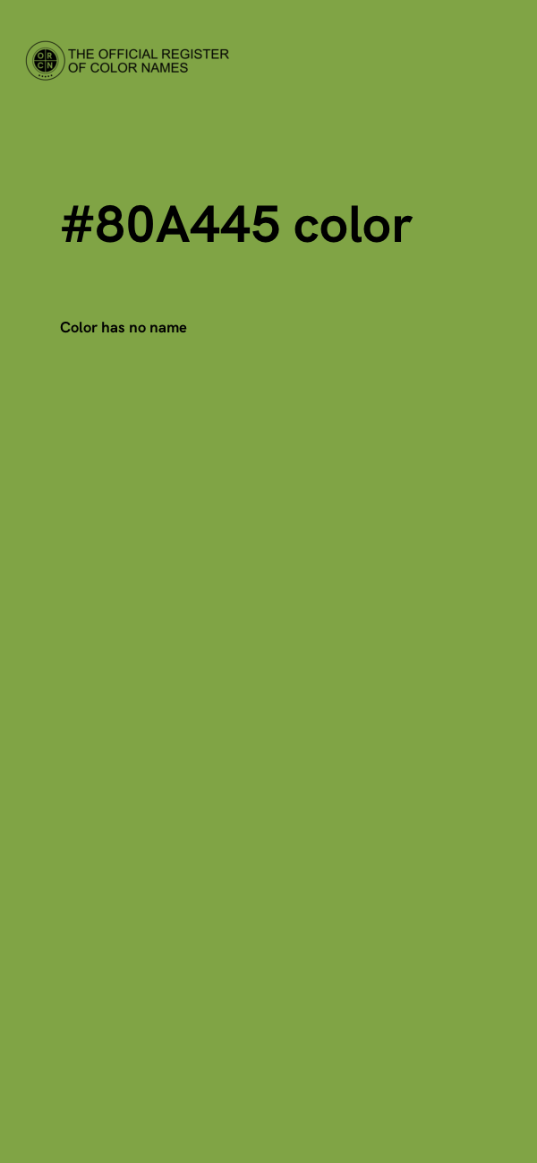 #80A445 color image