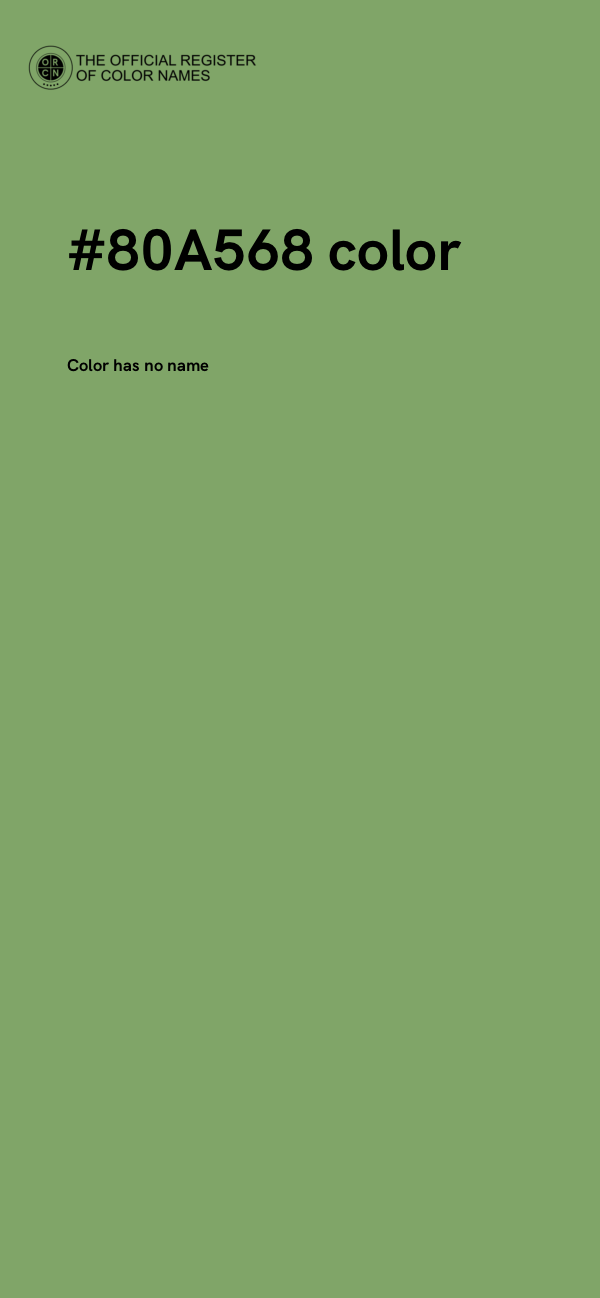 #80A568 color image