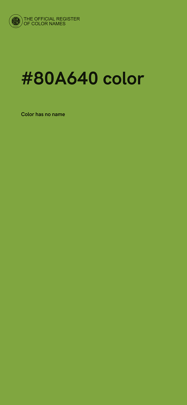 #80A640 color image