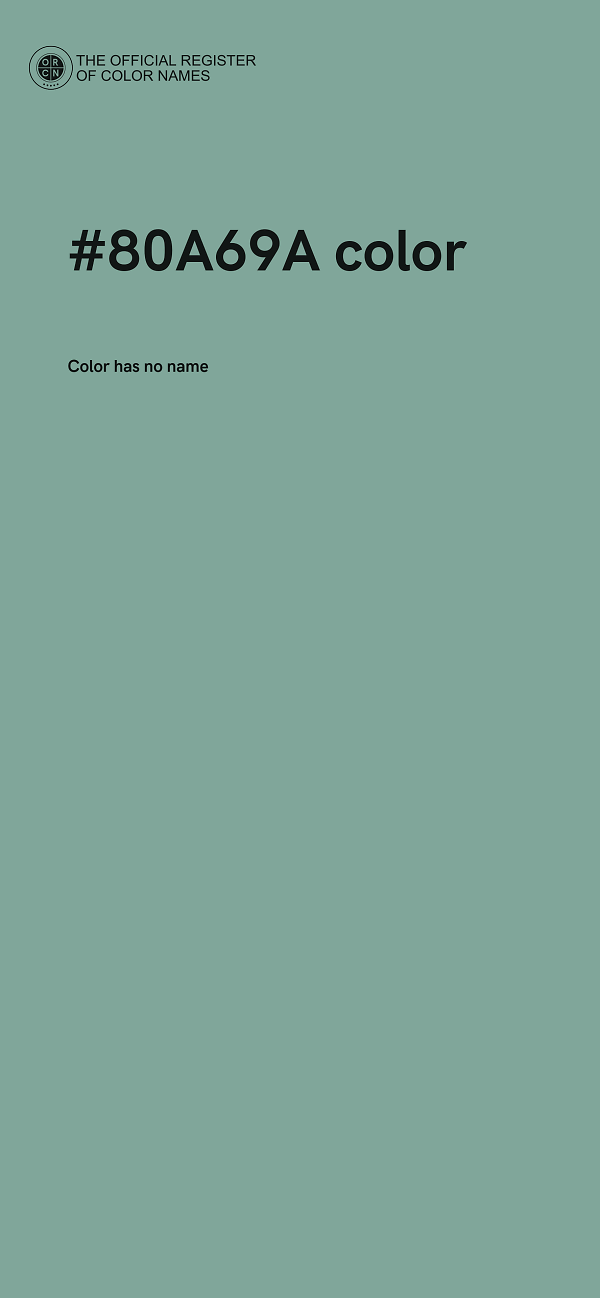 #80A69A color image