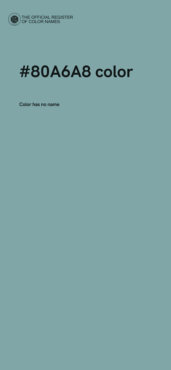 #80A6A8 color image