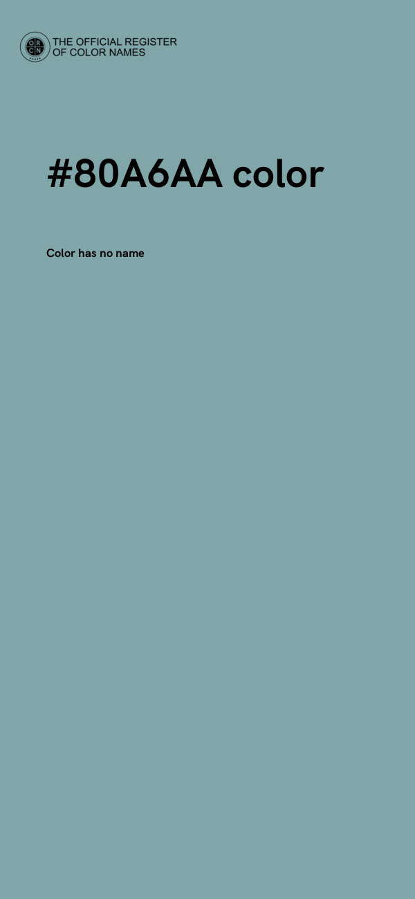 #80A6AA color image