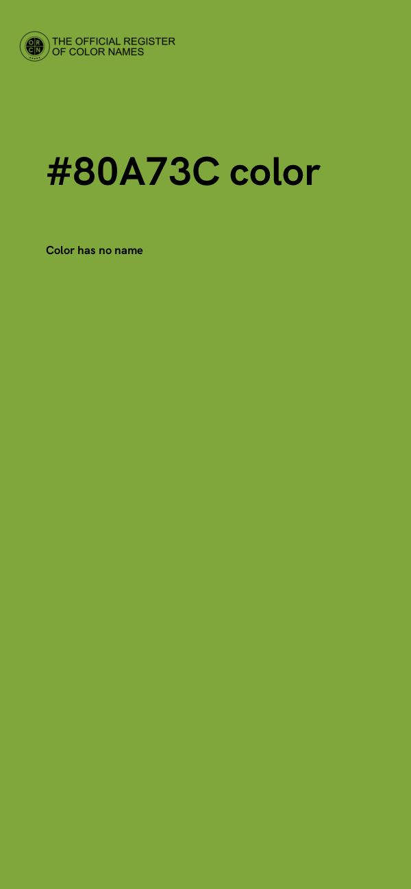 #80A73C color image