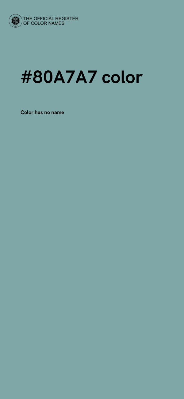 #80A7A7 color image