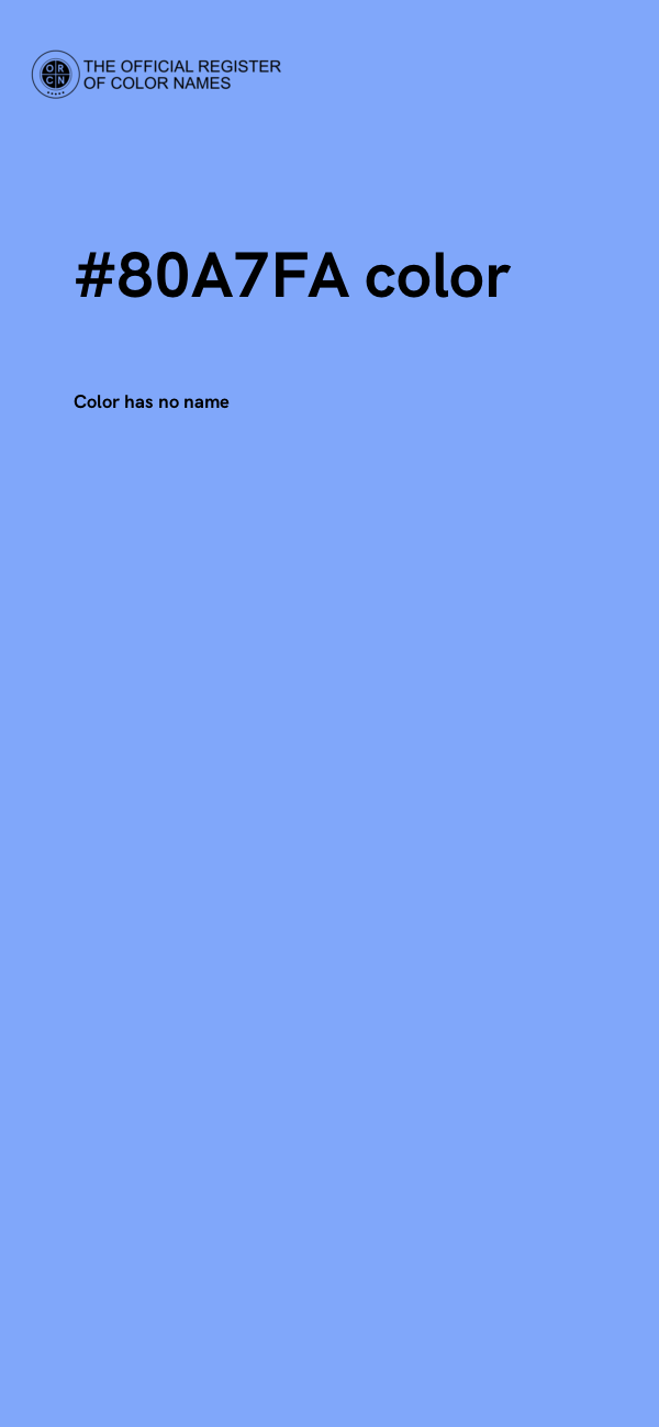 #80A7FA color image