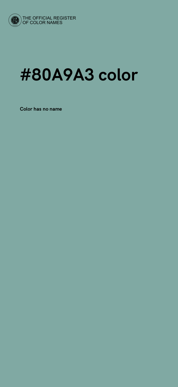 #80A9A3 color image