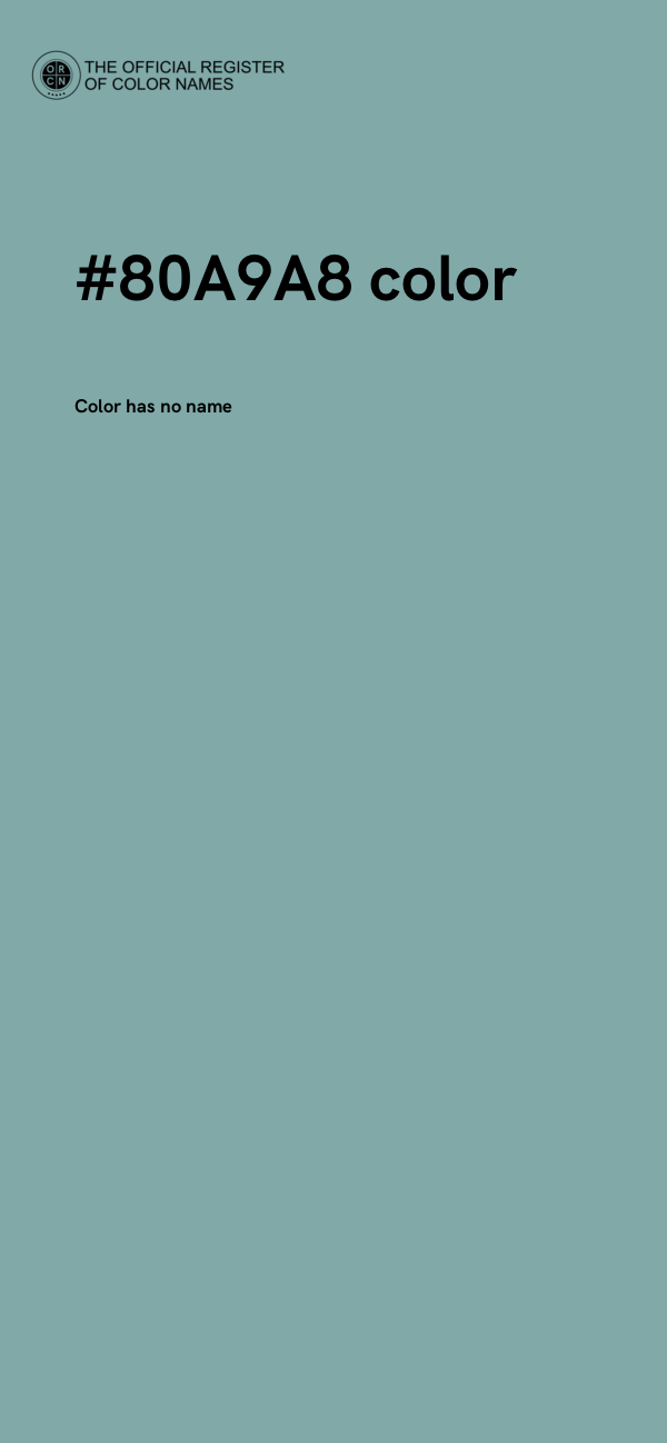 #80A9A8 color image
