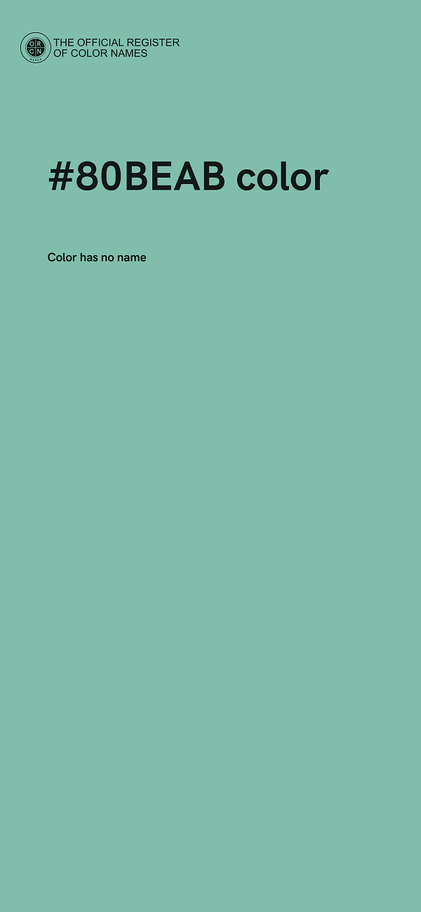#80BEAB color image