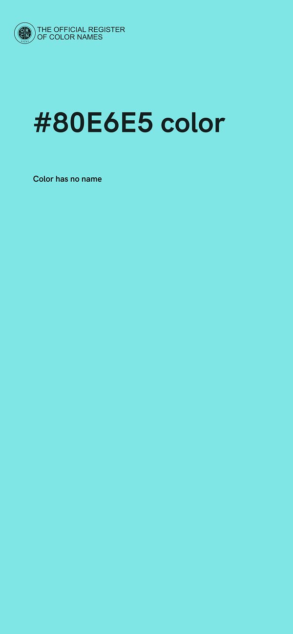 #80E6E5 color image