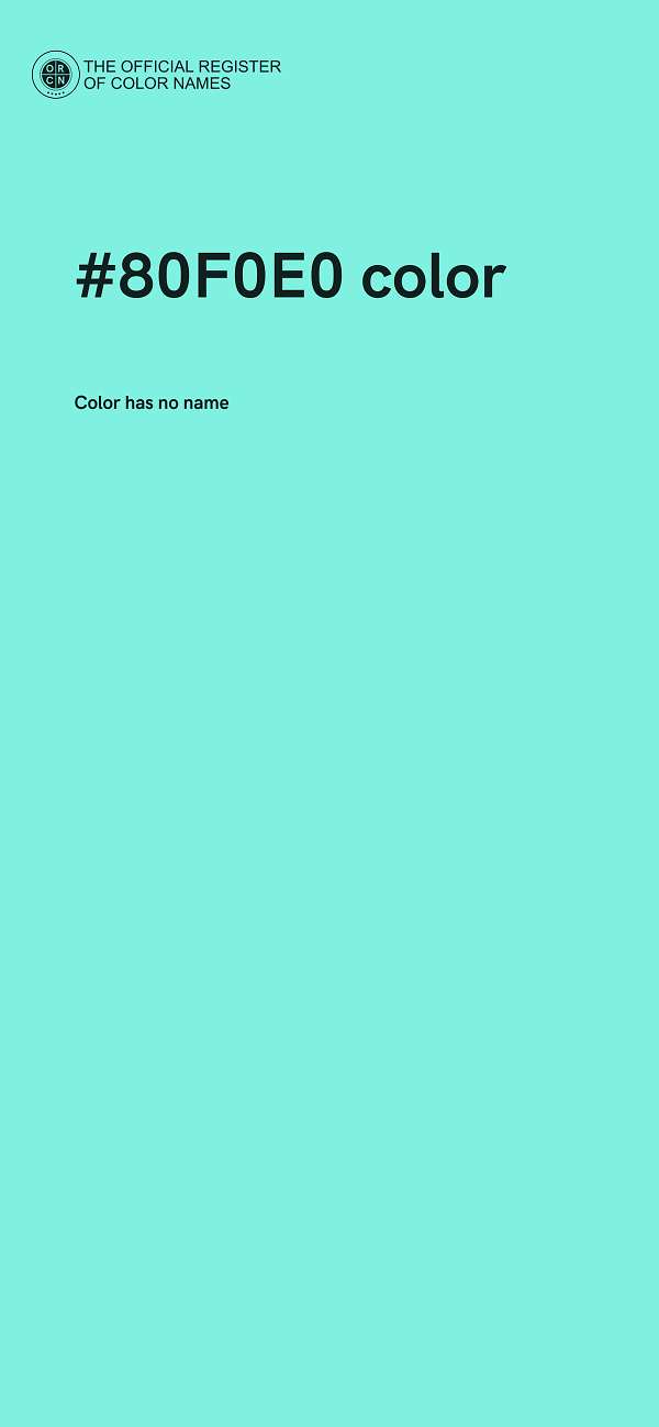 #80F0E0 color image