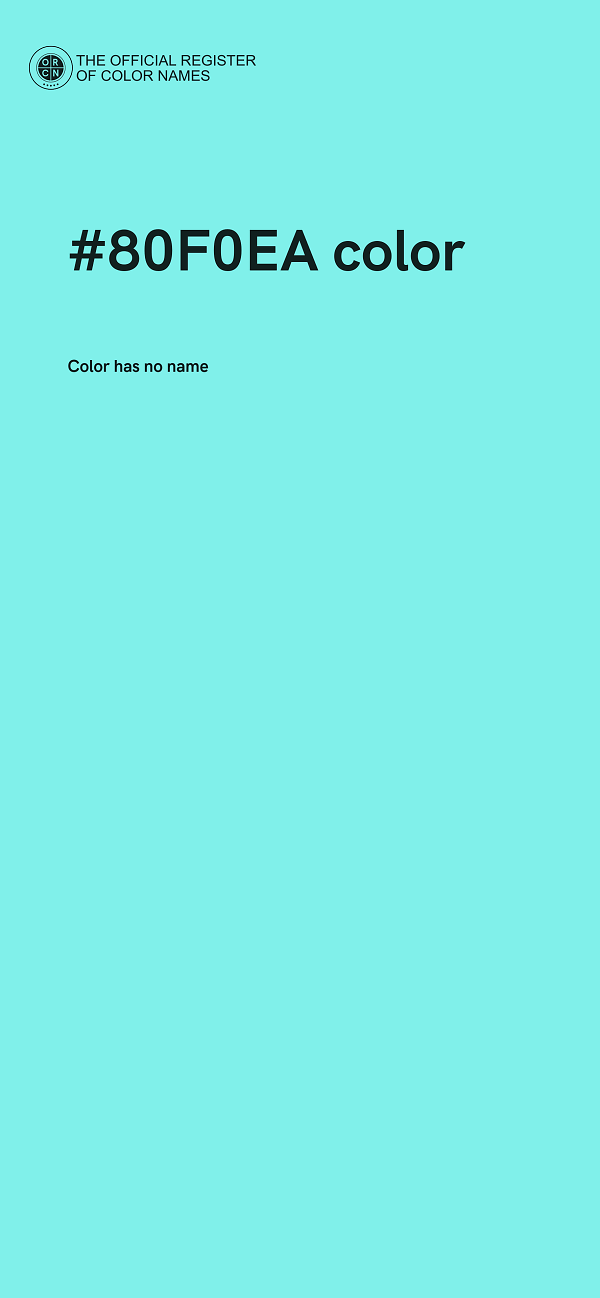 #80F0EA color image