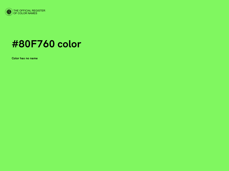 #80F760 color image