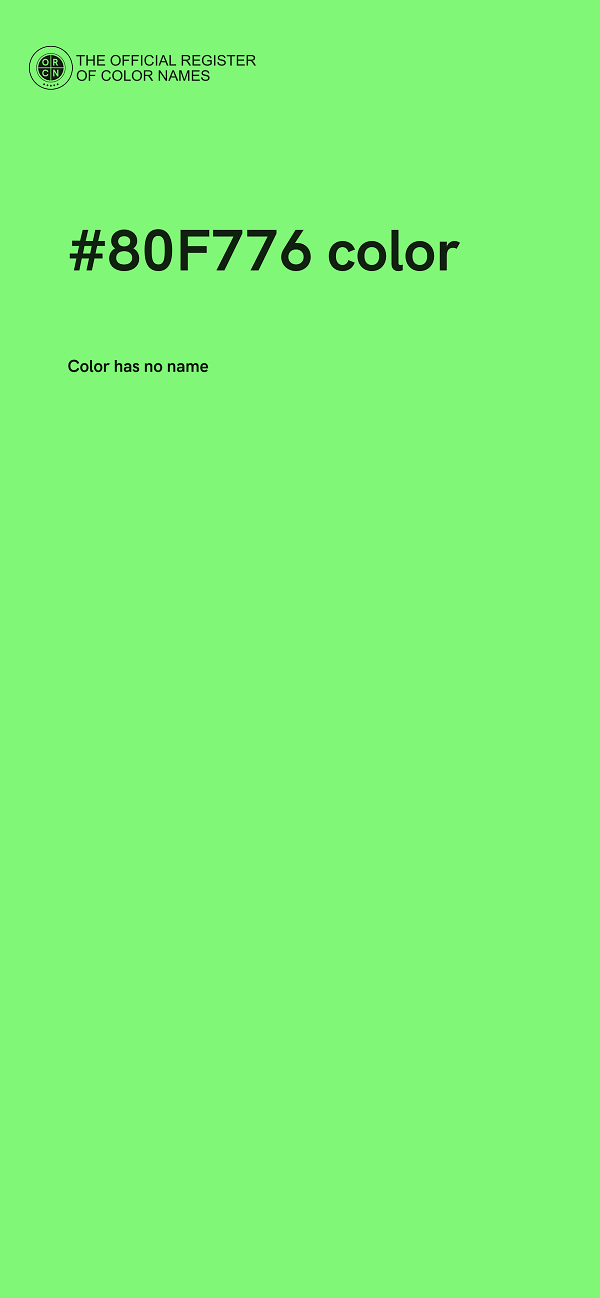 #80F776 color image