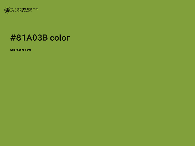 #81A03B color image