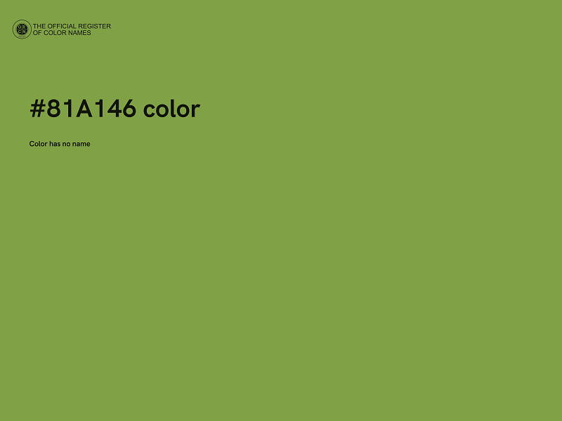 #81A146 color image