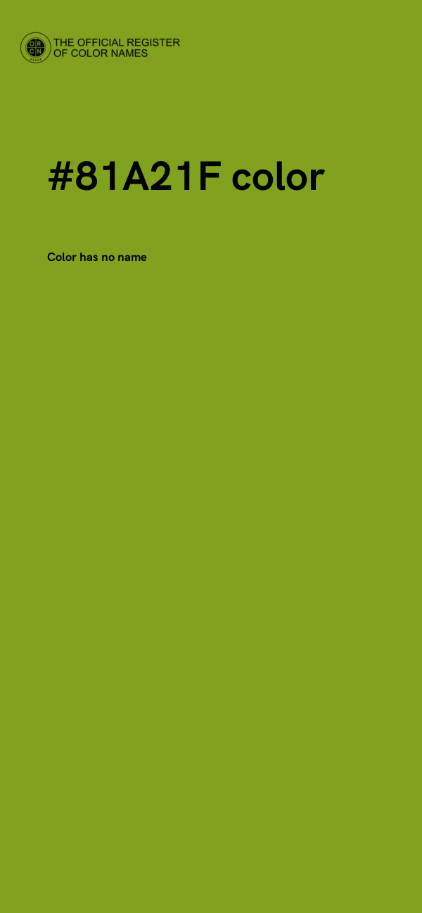 #81A21F color image