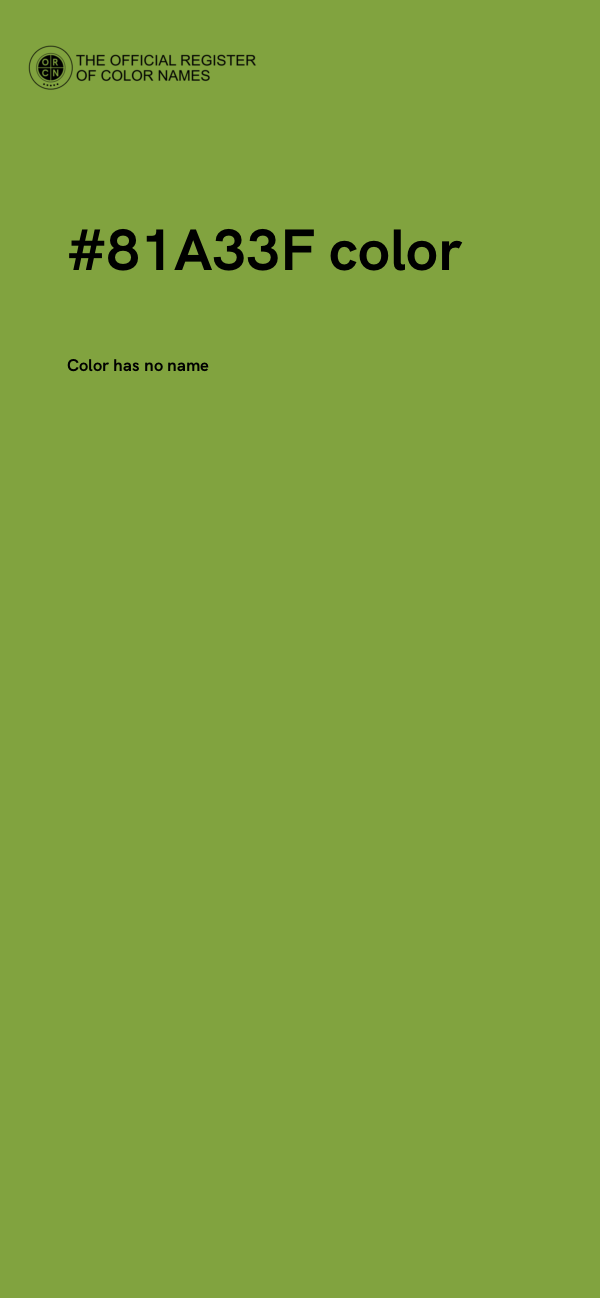 #81A33F color image