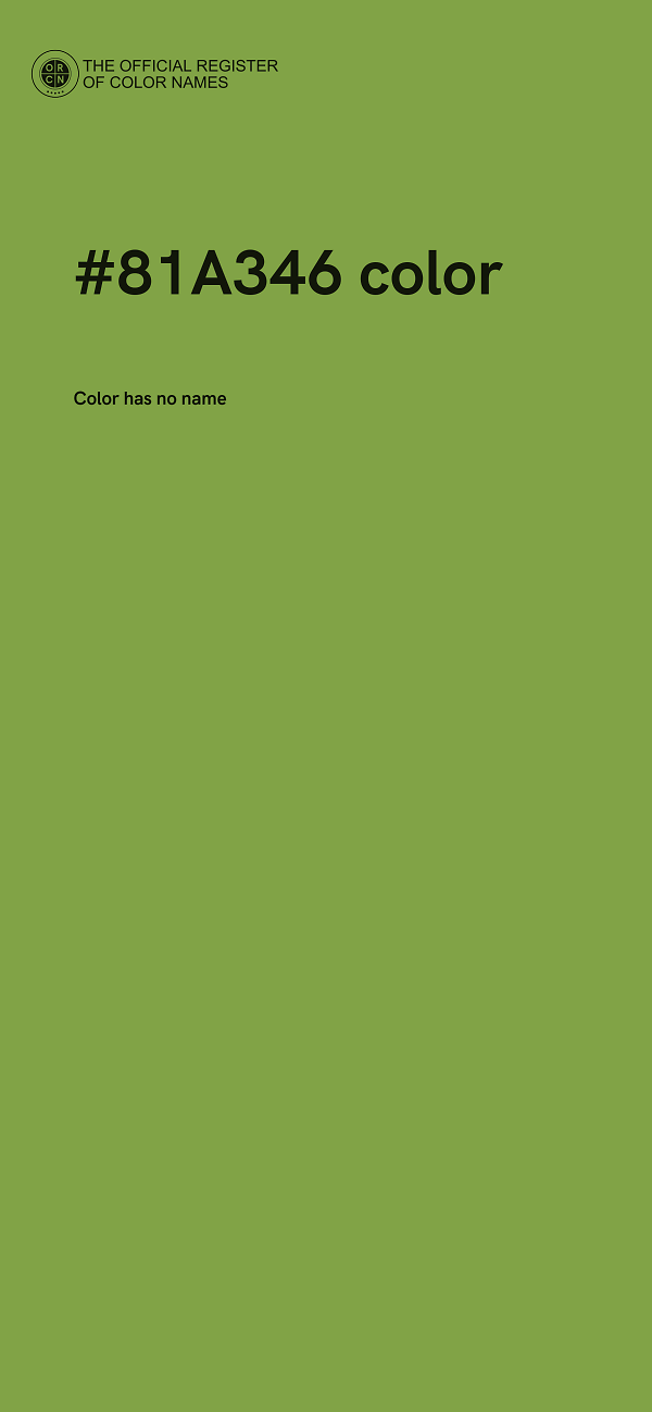 #81A346 color image