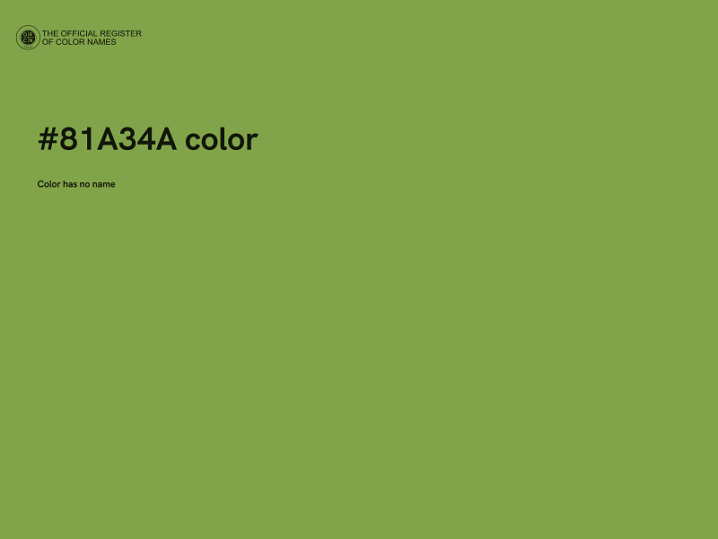 #81A34A color image