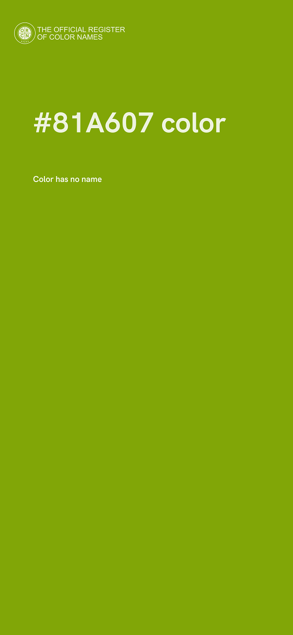 #81A607 color image