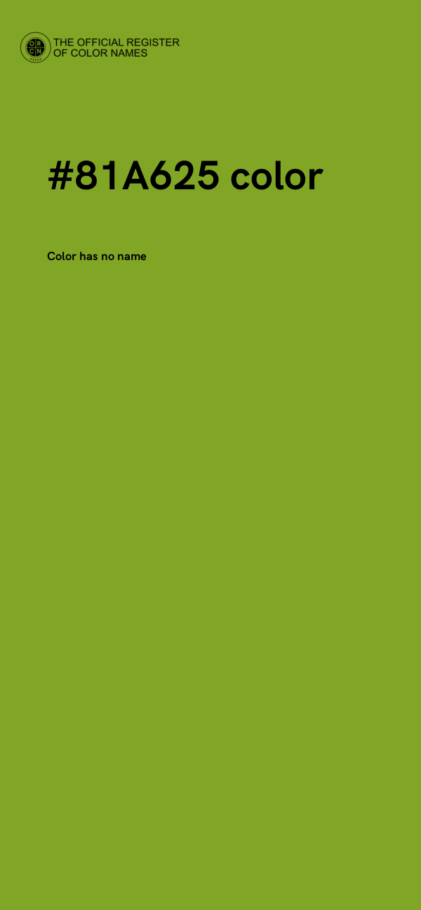 #81A625 color image