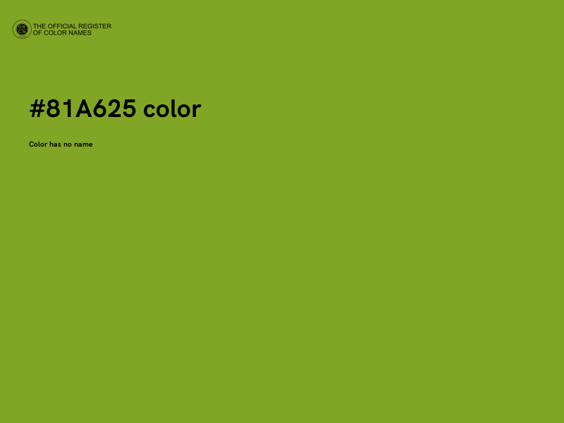 #81A625 color image