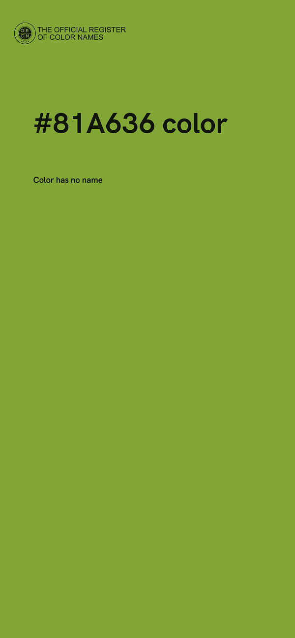 #81A636 color image