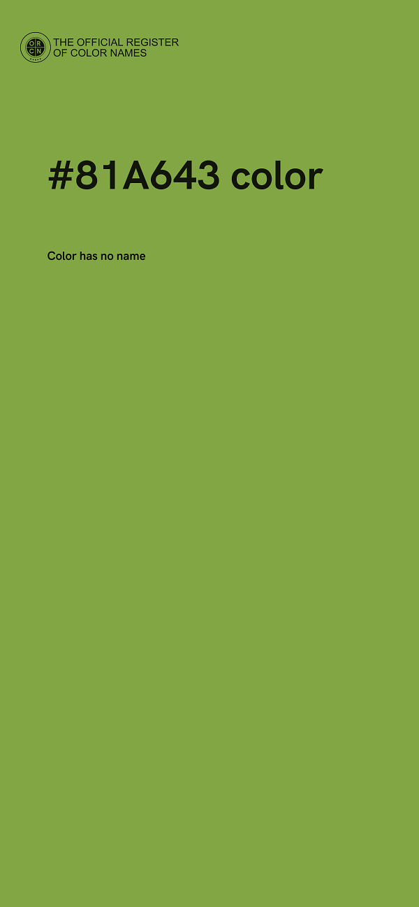 #81A643 color image