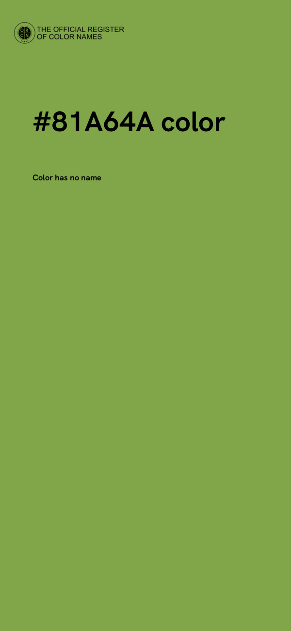 #81A64A color image