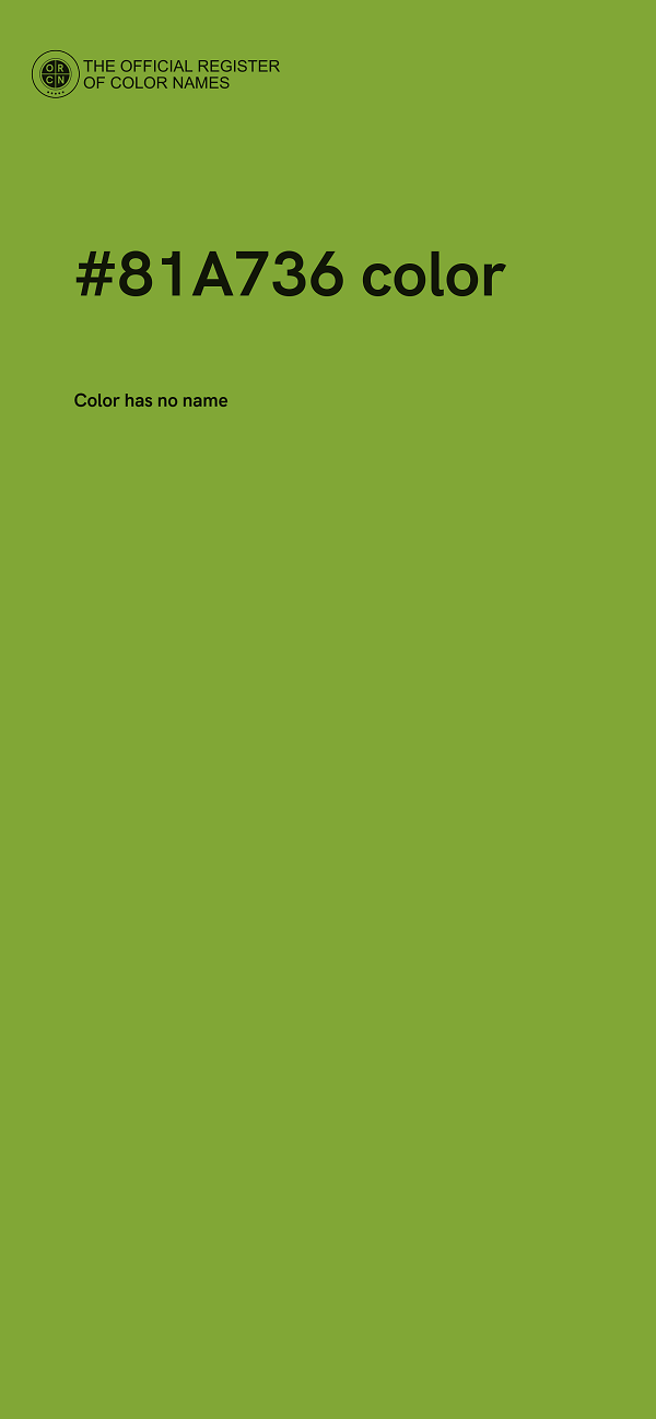 #81A736 color image