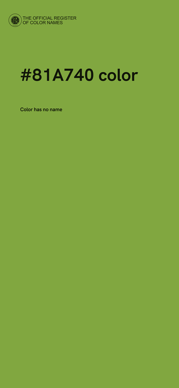 #81A740 color image