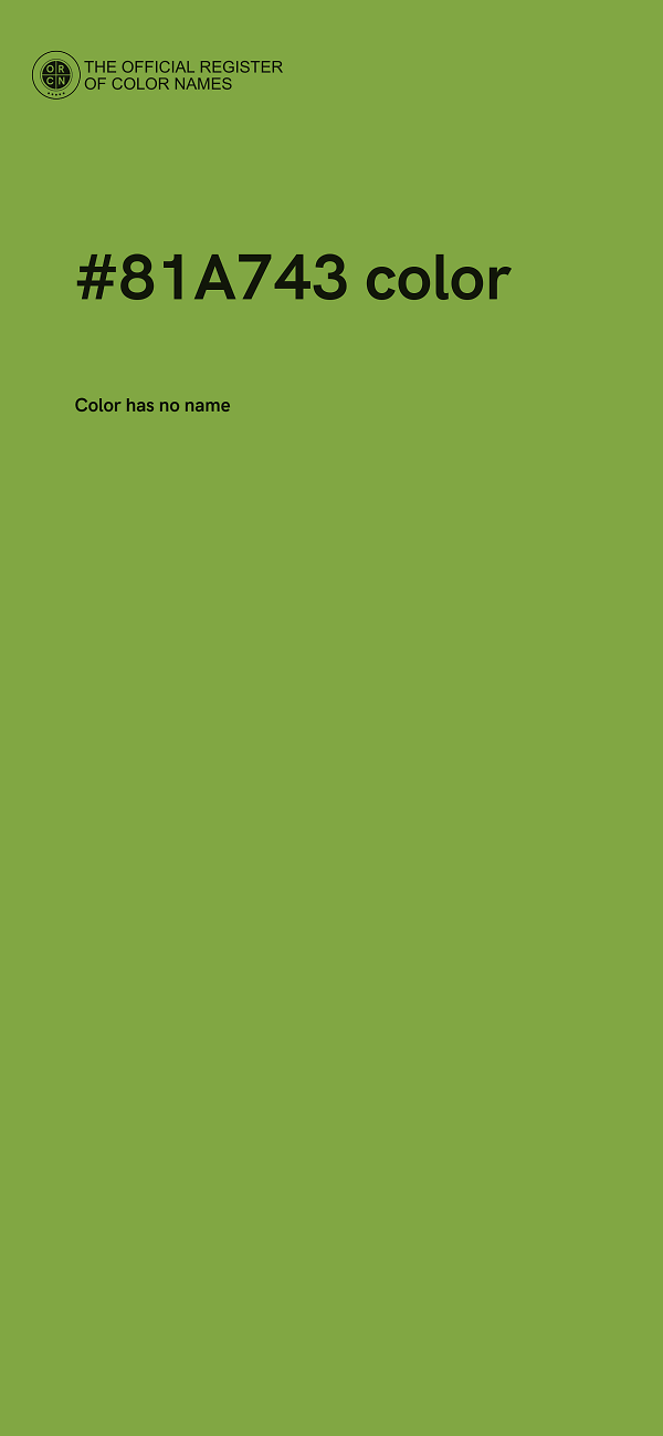 #81A743 color image