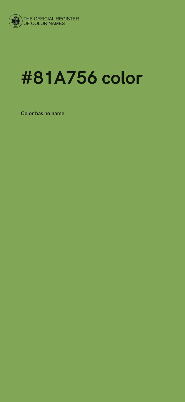 #81A756 color image