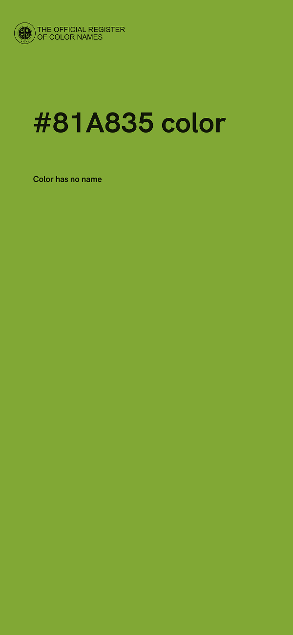 #81A835 color image