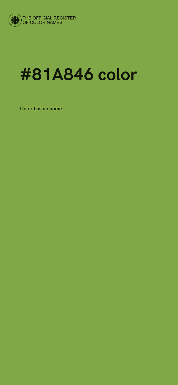 #81A846 color image