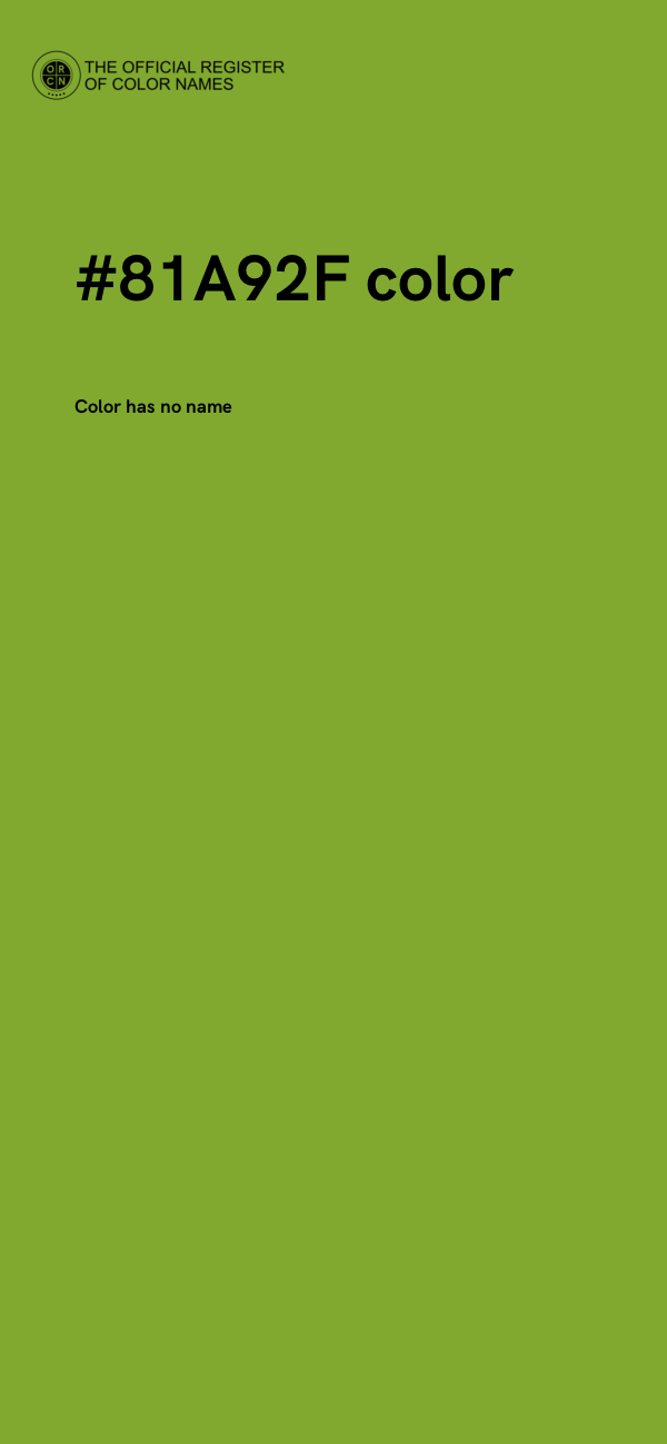 #81A92F color image