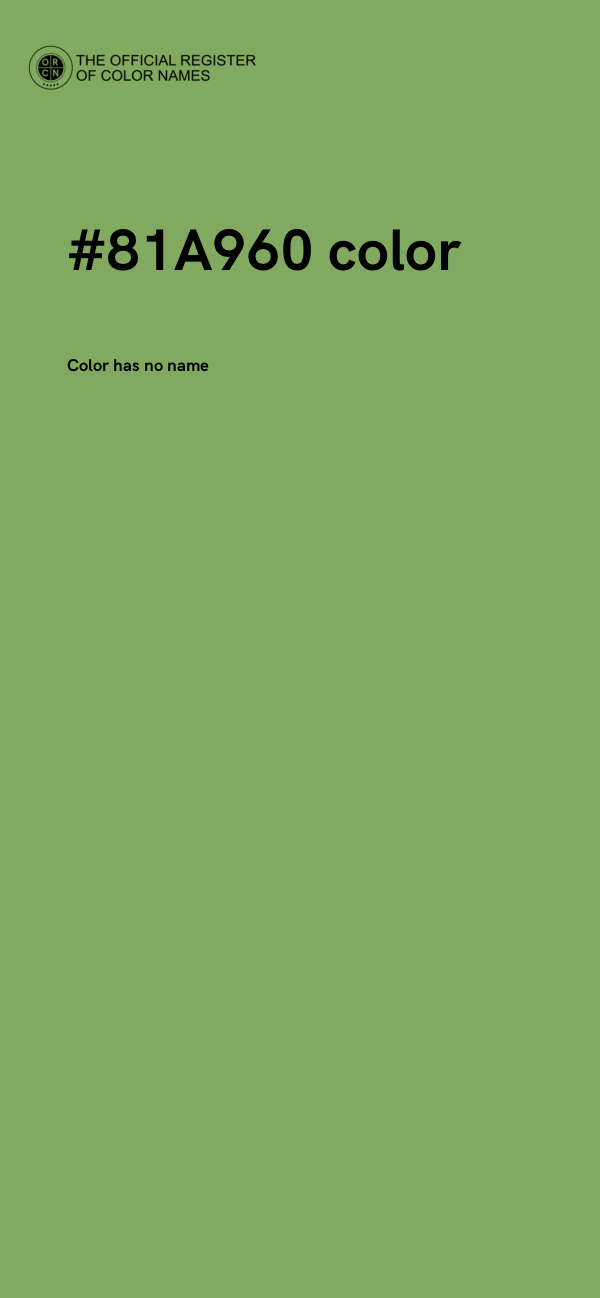 #81A960 color image