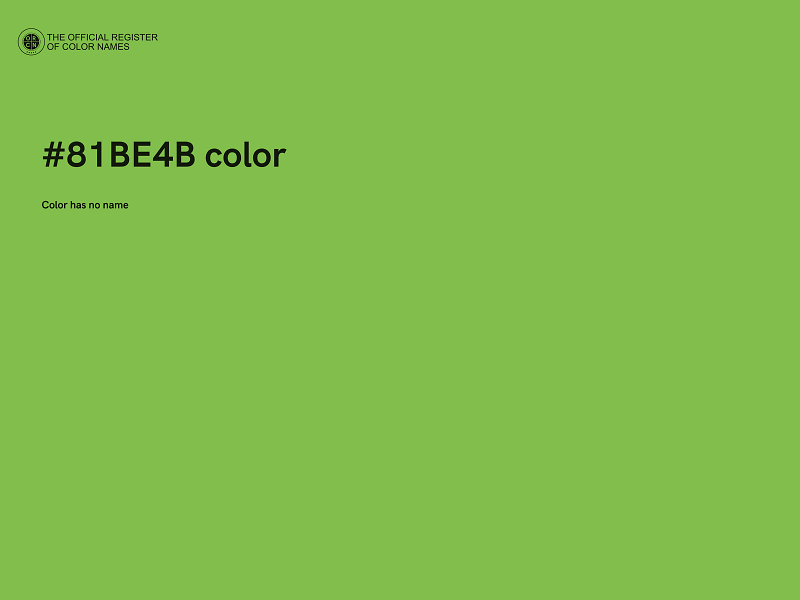 #81BE4B color image