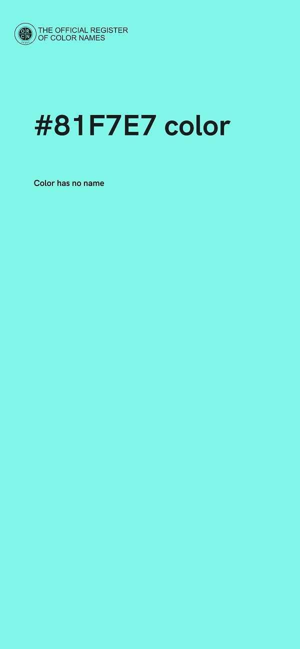 #81F7E7 color image